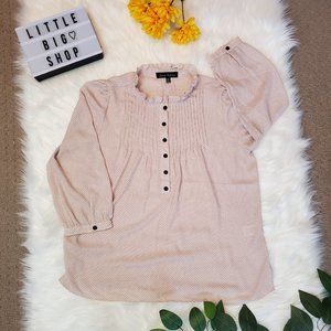 Jasmine & Juliana Pink Blouse Polka Dot Sz Sm